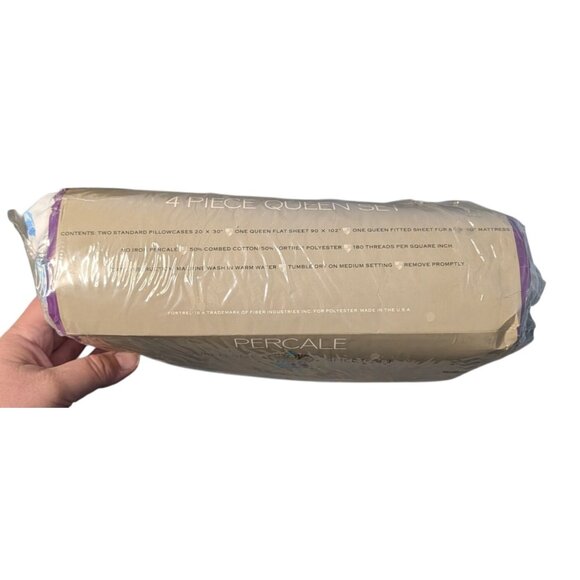 Courtney Queen 4-Piece Sheet Set Percale Cotton/Polyester Blend - Picture 3 of 11